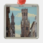The Belfry in Brugge Christmas Tree Ornaments