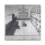 The Belvedere Court in Old St. Peter's Rome Fridge Magnet