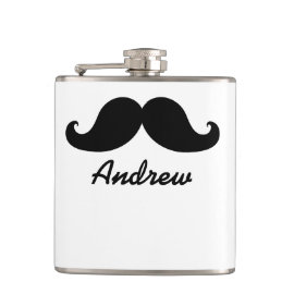 THE BEST BLACK MUSTACHE PERSONALIZED HIP FLASKS