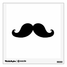 THE BEST BLACK MUSTACHE ROOM STICKER