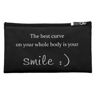 the best curve on your whole body is your smile cosmetic bags