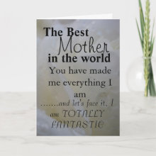 The Best Mother in the World Card