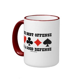 The Best Offense Is A Good Defense (Card Suits) mug