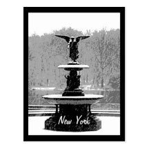 The Bethesda Fountain in Winter Postcard