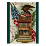 The Betsey Ross House, Eagle & Flag Postcard