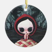 red, ridding, hood, cherry, pie, sweet, sugar, fueled, michael, banks, coallus, wolf, Ornament with custom graphic design
