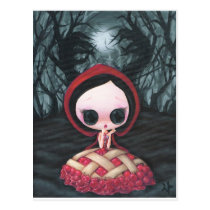 red, ridding, hood, cherry, pie, sweet, sugar, fueled, michael, banks, coallus, wolf, Postcard with custom graphic design