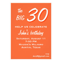 The big 30 birthday invitation