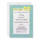 5x7 - This fun confetti 50th birthday invitation pays tribute to the BIG 50.  Copyright Henis House of Paper