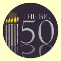 The Big 50 Black Birthday stickers stickers