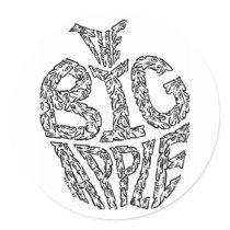 THE BIG APPLE ROUND STICKER
