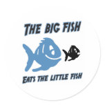 The big fish eats the little fish Funny Sticker