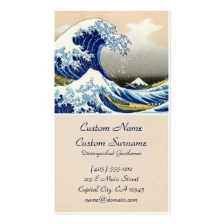 The big wave of Kanagawa Katsushika Hokusai Business Card Templates