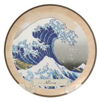 The big wave of Kanagawa Katsushika Hokusai Party Plates