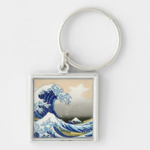 The big wave off Kanagawa Katsushika Hokusai Keychains