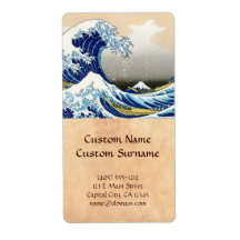 The big wave off Kanagawa Katsushika Hokusai Shipping Labels