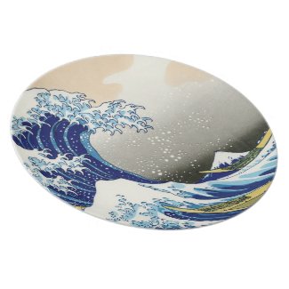 The big wave off Kanagawa Katsushika Hokusai Plates