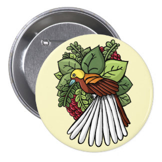 Cendrawasih The Bird of Paradise Illustration Button Cendrawasih The Bird of Paradise Illustration Printed on Merchandise Illustration by Haidi Shabrina