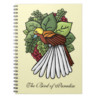 Cendrawasih The Bird of Paradise Illustration Notebook Cendrawasih The Bird of Paradise Illustration Printed on Merchandise Illustration by Haidi Shabrina