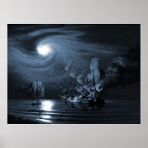 phantom, flames, ocean, dark, examples, legends, transport, craft, myths, story, mytheme, famous, spirit, blaze, maritime, nighttime, ancient, folktale, saga, shipping, ship, boat, ghost, fire, sea, night, oceans, Poster with custom graphic design