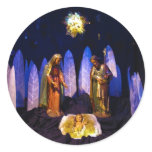 The Birth of Jesus Christ Bethlehem Nativity Scene Round Sticker
