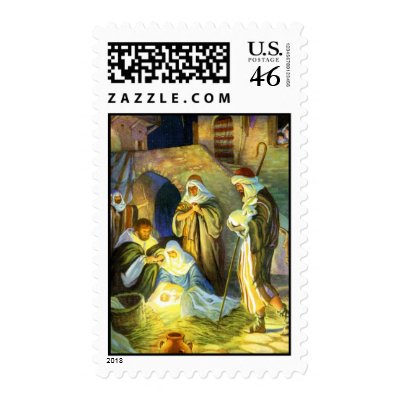 The birth of Jesus Christmas Postage