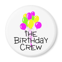 The Birthday Crew Balloons Refrigerator Magnets