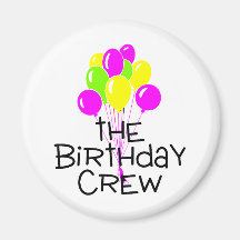 The Birthday Crew Balloons Refrigerator Magnets