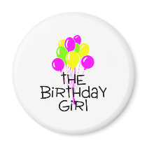 The Birthday Girl Balloons Refrigerator Magnets