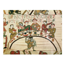 The bishop blesses the food and drink postcard