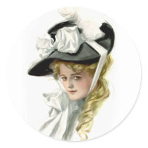 The Black Bonnet Round Stickers