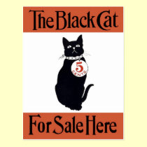The Black Cat - Vintage Poster postcards