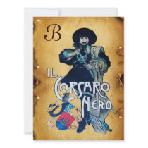THE BLACK CORSAIR MONOGRAM parchment Custom Invites