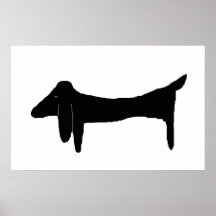 The Black Dachshund Print