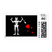 The Blackbeard Authentic Flag Postage Stamp