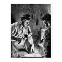 "The Blacksmith" Vintage Illustration. postcards