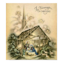 The Blessings of Christmas Nativity Scene posters by vintagegiftmall The Blessings of Christmas Nativity Scene posters
