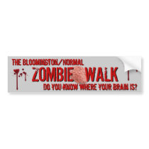 The Bloomington/Normal zombie walk Bumper Sticker