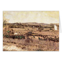 The blue carts by Vincent van Gogh Card
