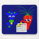 The Blue Cow and The Carrot mousepads by lonvig The Blue Cow and The Carrot mousepads