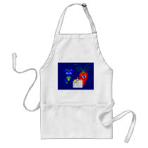 The Blue Cow and The Red Carrot aprons