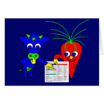 The Blue Cow and The Red Carrot cards