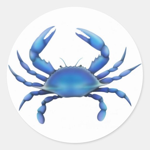 The Blue Crab Classic Round Sticker Zazzle