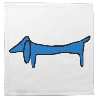 The Blue Dog Dachshund Napkin