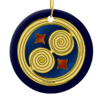 The Blue Double Spiral Celtic Ornament ornaments