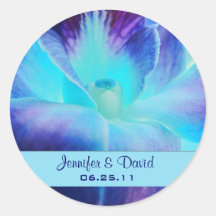 The Blue Orchid Wedding Favor Sticker