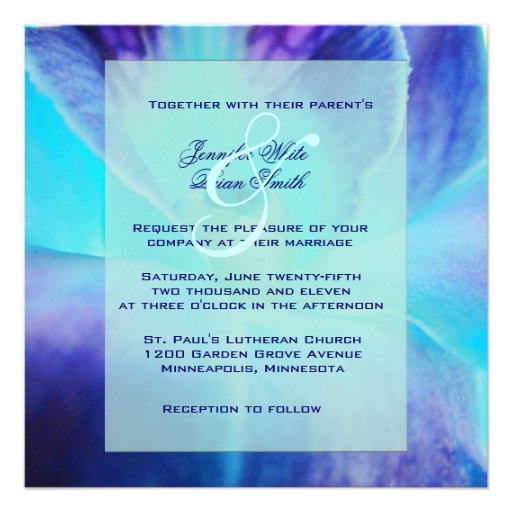The Blue Orchid Wedding Invitation