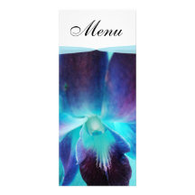 The Blue Orchid Wedding Menu Custom Invitations