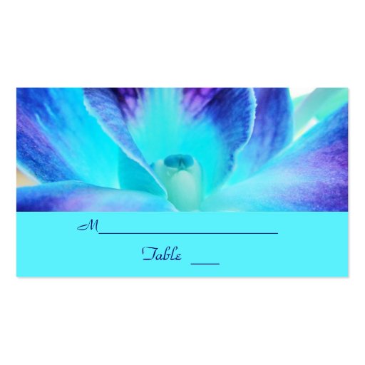 The Blue Orchid Wedding Place Card/Business Card (front side)
