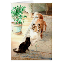 "The Blue Rug" - Sheltie & Cat cards
